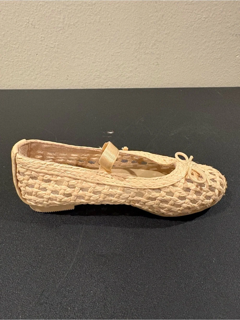 Cat & Jack Lorna Mary Jane Flats With Bow Woven Shoes Little Girl Toddler Size 8